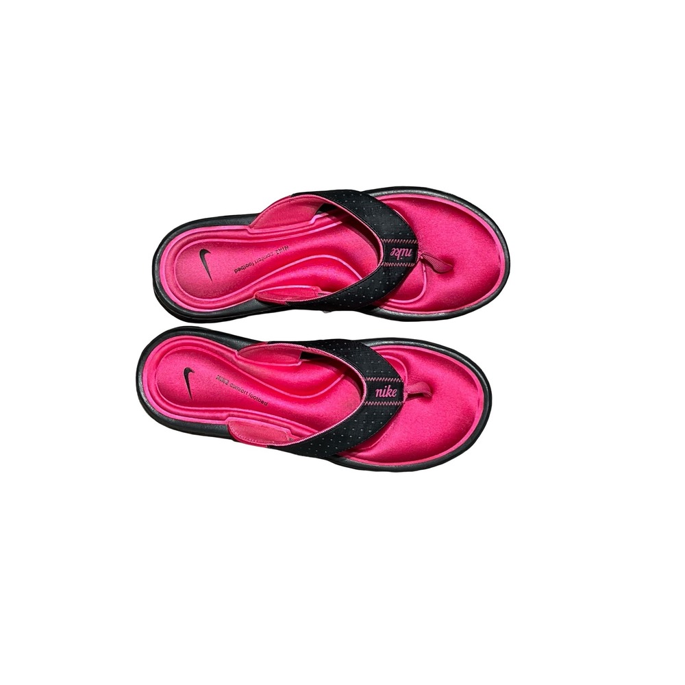 Nike Pink and Black Women's Sandal Flip Flops